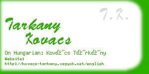 tarkany kovacs business card